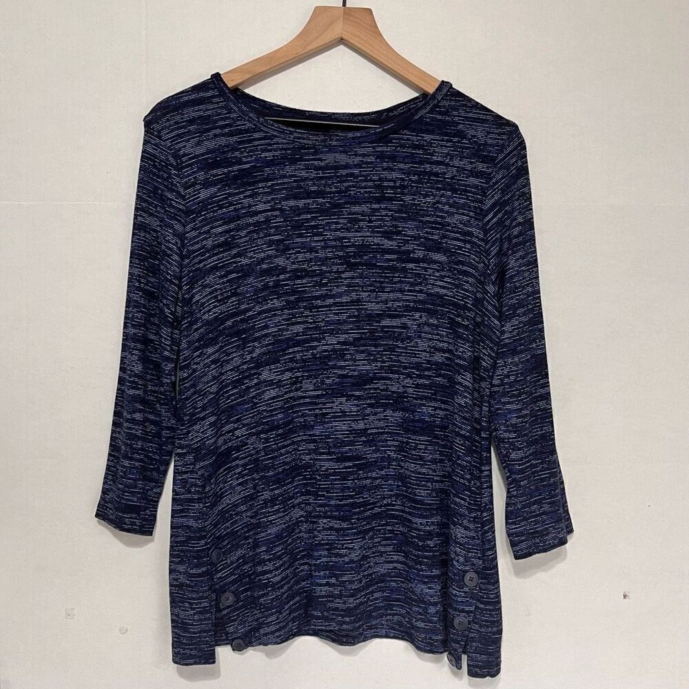 Croft And Barrow Blue Heathered Top   Sz S